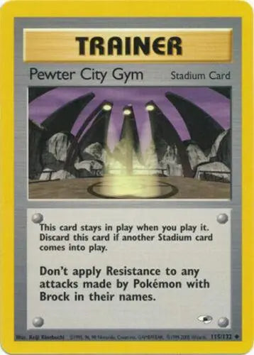 Pewter City Gym 115  - Unlimited Gym Heroes - Uncommon Gym Heroes Pokemon Single  Squirtle Squad Card Shop.