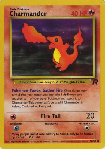 Charmander 050  - Unlimited Team Rocket - Common Team Rocket Pokemon Single  Squirtle Squad Card Shop.