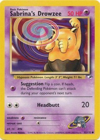 Sabrina's Drowzee 092  - Unlimited Gym Heroes - Common Gym Heroes Pokemon Single  Squirtle Squad Card Shop.