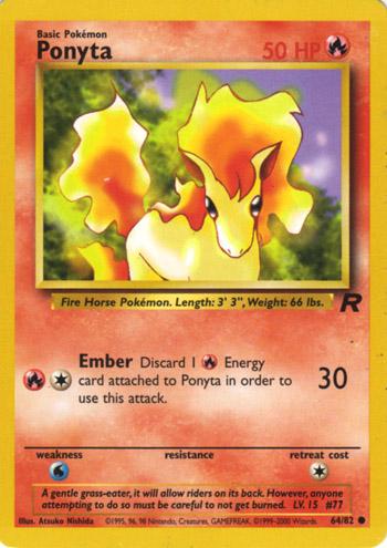 Ponyta 064  - Unlimited Team Rocket - Common Team Rocket Pokemon Single  Squirtle Squad Card Shop.