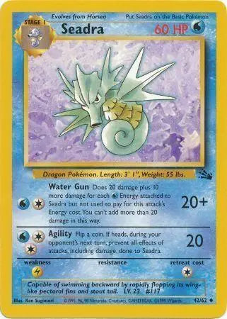 Seadra 042/62 - Fossil Unlimited - Uncommon Pokémon Card Fossil Pokemon Single  Squirtle Squad Card Shop.