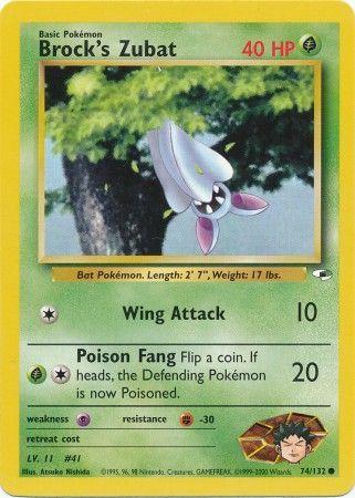 Brock's Zubat (74) (74) 074  - Unlimited Gym Heroes - Common Gym Heroes Pokemon Single  Squirtle Squad Card Shop.