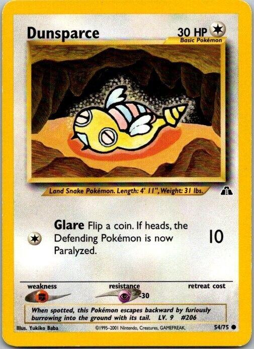 Dunsparce 054  - Unlimited Neo Discovery - Common Neo Discovery Pokemon Single  Squirtle Squad Card Shop.