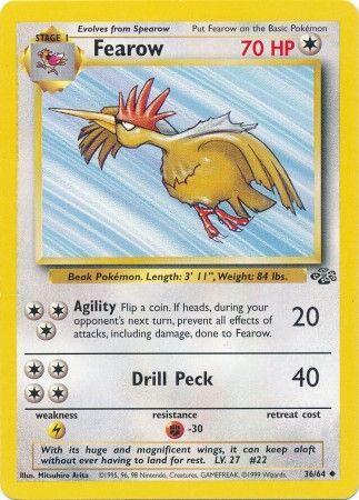 Fearow 36/64 Jungle Ulimited Pokemon Card Jungle Pokemon Single  Squirtle Squad Card Shop.