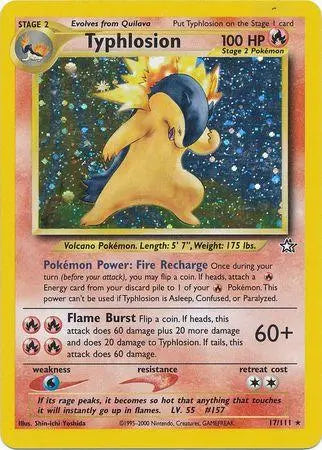 Typhlosion (17) (17) 017/111  - Unlimited Holofoil Neo Genesis - Holo Rare Neo Genesis Pokemon Single  Squirtle Squad Card Shop.