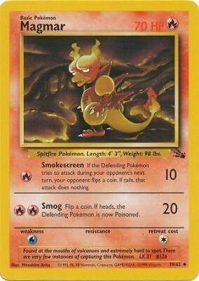 Magmar 039  - Unlimited Fossil - Uncommon Fossil Pokemon Single  Squirtle Squad Card Shop.