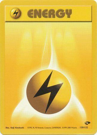 Lightning Energy 130  - Unlimited Gym Challenge - Common Gym Challenge Pokemon Single  Squirtle Squad Card Shop.