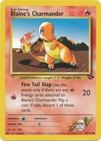 Blaine's Charmander 060  - Unlimited Gym Challenge - Common Gym Challenge Pokemon Single  Squirtle Squad Card Shop.