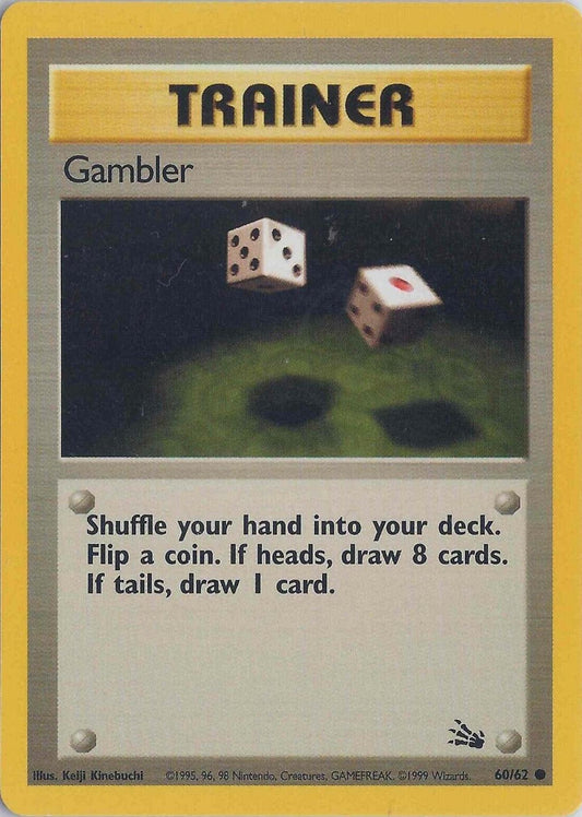 Gambler 060/62 - Fossil Unlimited - Common Pokémon Card Fossil Pokemon Single  Squirtle Squad Card Shop.