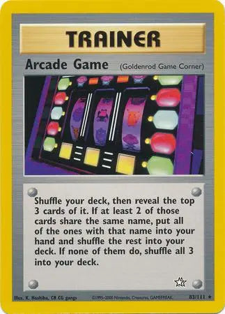 Arcade Game (Goldenrod Game Corner) 083  - Unlimited Neo Genesis - Rare Neo Genesis Pokemon Single  Squirtle Squad Card Shop.