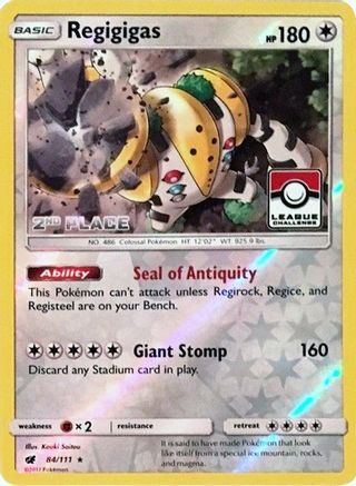 Regigigas - 84/111 (League Challenge) [2nd Place]/111  - Reverse Holofoil League & Championship Cards - Promo League & Championship Cards Pokemon Single  Squirtle Squad Card Shop.