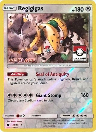 Regigigas - 84/111 (League Challenge) [4th Place]/111  - Reverse Holofoil League & Championship Cards - Promo League & Championship Cards Pokemon Single  Squirtle Squad Card Shop.