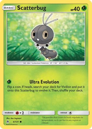 Scatterbug (6)  - Reverse Holofoil SM  Forbidden Light - Common SM - Forbidden Light Pokemon Single  Squirtle Squad Card Shop.