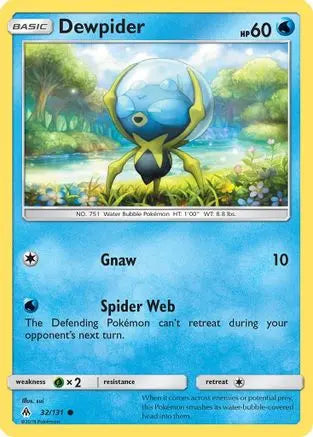 Dewpider  - Reverse Holofoil SM  Forbidden Light - Common