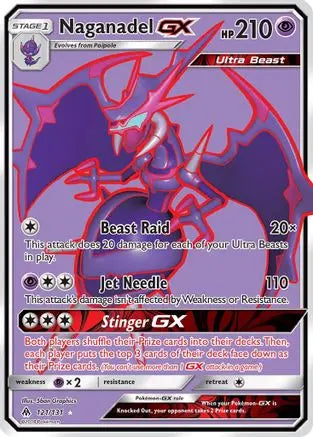 Naganadel GX (Full Art)  - Holofoil SM  Forbidden Light - Ultra Rare SM - Forbidden Light Pokemon Single  Squirtle Squad Card Shop.