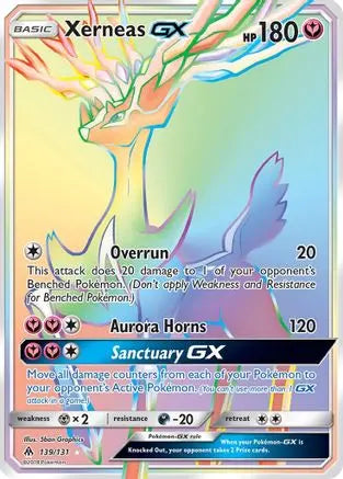 Xerneas GX (Secret)  - Holofoil SM  Forbidden Light - Secret Rare SM - Forbidden Light Pokemon Single  Squirtle Squad Card Shop.