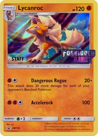 Lycanroc - SM118 (Prerelease) [Staff]  - Holofoil SM Promos - Promo SM Promos Pokemon Single  Squirtle Squad Card Shop.