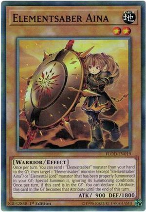 Elementsaber Aina (FLOD-EN019) - Flames of Destruction 1st Edition Flames of Destruction Yugioh Single  Squirtle Squad Card Shop.