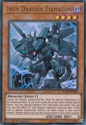 Iron Dragon Tiamaton (FLOD-EN032) - Flames of Destruction 1st Edition Flames of Destruction Yugioh Single  Squirtle Squad Card Shop.