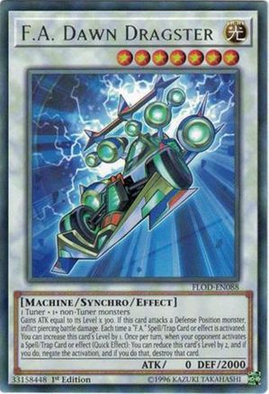 F.A. Dawn Dragster (FLOD-EN088) - Flames of Destruction 1st Edition Flames of Destruction Yugioh Single  Squirtle Squad Card Shop.