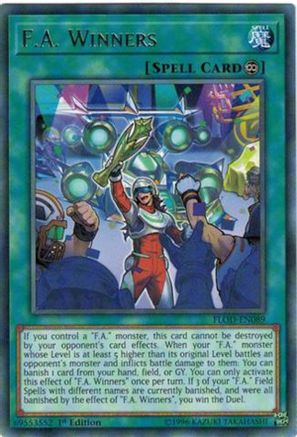 F.A. Winners (FLOD-EN089) - Flames of Destruction 1st Edition Flames of Destruction Yugioh Single  Squirtle Squad Card Shop.