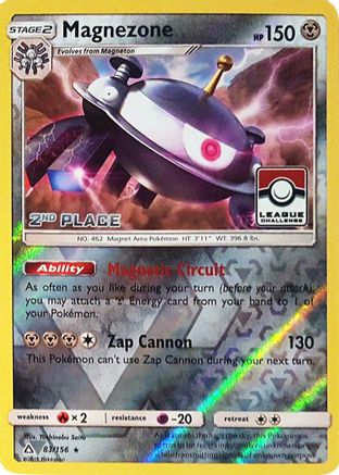 Magnezone - 83/156 (League Challenge) [2nd Place]/156  - Reverse Holofoil League & Championship Cards - Promo League & Championship Cards Pokemon Single  Squirtle Squad Card Shop.