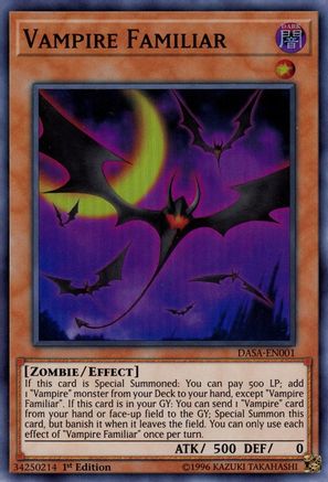 Vampire Familiar (DASA-EN001) - Dark Saviors Unlimited Dark Saviors Yugioh Single  Squirtle Squad Card Shop.