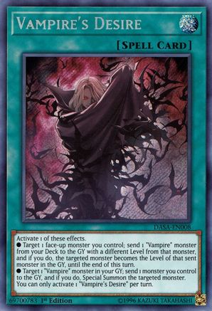 Vampire's Desire (DASA-EN008) - Dark Saviors Unlimited Dark Saviors Yugioh Single  Squirtle Squad Card Shop.