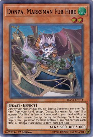 Donpa, Marksman Fur Hire (DASA-EN014) - Dark Saviors Unlimited Dark Saviors Yugioh Single  Squirtle Squad Card Shop.