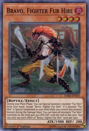 Bravo, Fighter Fur Hire (DASA-EN019) - Dark Saviors Unlimited Dark Saviors Yugioh Single  Squirtle Squad Card Shop.
