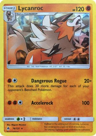 Lycanroc - 76/131 (SM Forbidden Light)/131  - Holofoil Deck Exclusives - Holo Rare Deck Exclusives Pokemon Single  Squirtle Squad Card Shop.
