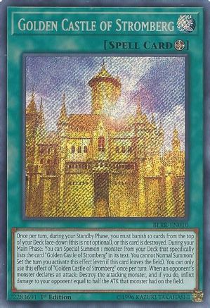 Golden Castle of Stromberg (BLRR-EN010) - Battles of Legend: Relentless Revenge 1st Edition Battles of Legend: Relentless Revenge Yugioh Single  Squirtle Squad Card Shop.