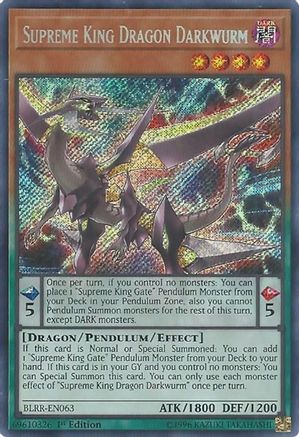 Supreme King Dragon Darkwurm (BLRR-EN063) - Battles of Legend: Relentless Revenge 1st Edition Battles of Legend: Relentless Revenge Yugioh Single  Squirtle Squad Card Shop.