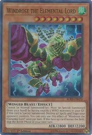 Windrose the Elemental Lord (BLRR-EN070) - Battles of Legend: Relentless Revenge 1st Edition Battles of Legend: Relentless Revenge Yugioh Single  Squirtle Squad Card Shop.