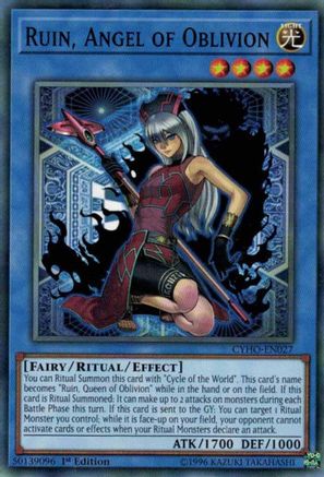 Ruin, Angel of Oblivion (CYHO-EN027) - Cybernetic Horizon 1st Edition Cybernetic Horizon Yugioh Single  Squirtle Squad Card Shop.