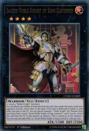 Sacred Noble Knight of King Custennin (CYHO-EN089) - Cybernetic Horizon Unlimited Cybernetic Horizon Yugioh Single  Squirtle Squad Card Shop.