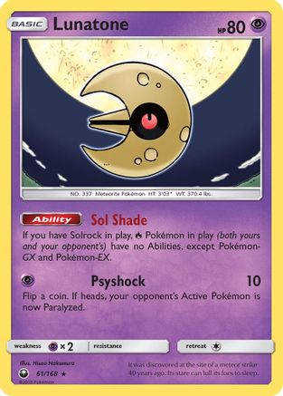 Lunatone  - Reverse Holofoil SM  Celestial Storm - Holo Rare SM - Celestial Storm Pokemon Single  Squirtle Squad Card Shop.