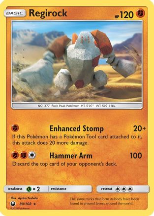 Regirock 080  SM  Celestial Storm - Rare SM - Celestial Storm Pokemon Single  Squirtle Squad Card Shop.