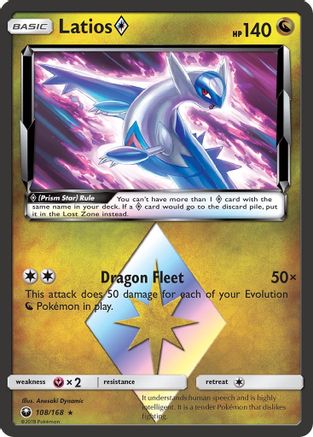 Latios Prism Star 108  - Holofoil SM  Celestial Storm - Prism Rare SM - Celestial Storm Pokemon Single  Squirtle Squad Card Shop.