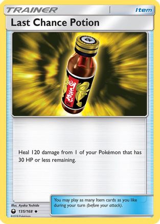 Last Chance Potion 135/168  - Reverse Holofoil SM  Celestial Storm - Uncommon SM - Celestial Storm Pokemon Single  Squirtle Squad Card Shop.