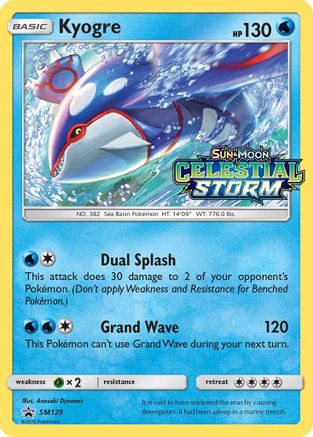 Kyogre - SM129 (Prerelease)  - Holofoil SM Promos - Promo SM Promos Pokemon Single  Squirtle Squad Card Shop.