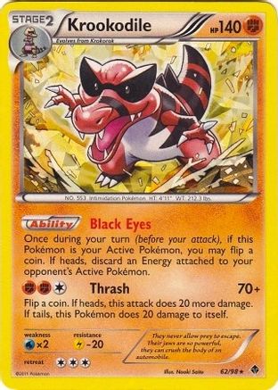 Krookodile - 62/98 (BW Emerging Powers)/098  - Holofoil Deck Exclusives - Holo Rare Deck Exclusives Pokemon Single  Squirtle Squad Card Shop.