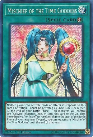 Mischief of the Time Goddess (SHVA-EN007) - Shadows in Valhalla 1st Edition Shadows in Valhalla Yugioh Single  Squirtle Squad Card Shop.