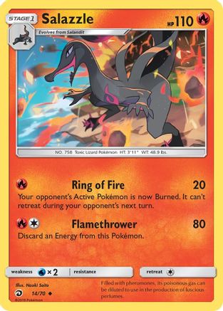 Salazzle  - Reverse Holofoil Dragon Majesty - Uncommon Dragon Majesty Pokemon Single  Squirtle Squad Card Shop.