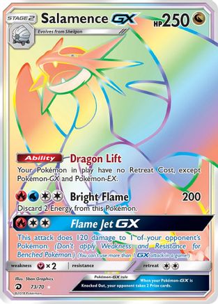 Salamence GX (Secret)  - Holofoil Dragon Majesty - Secret Rare Dragon Majesty Pokemon Single  Squirtle Squad Card Shop.