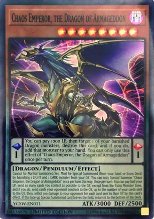 Chaos Emperor, the Dragon of Armageddon (SR) (YCSW-EN011) - Yu-Gi-Oh! Championship Series Prize Cards Limited Yu-Gi-Oh! Championship Series Prize Cards Yugioh Single  Squirtle Squad Card Shop.
