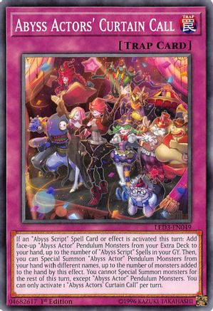 Abyss Actors' Curtain Call (LED3-EN049) - Legendary Duelists: White Dragon Abyss 1st Edition Legendary Duelists: White Dragon Abyss Yugioh Single  Squirtle Squad Card Shop.