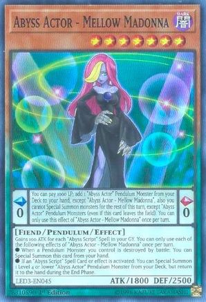 Abyss Actor - Mellow Madonna (LED3-EN045) - Legendary Duelists: White Dragon Abyss 1st Edition Legendary Duelists: White Dragon Abyss Yugioh Single  Squirtle Squad Card Shop.