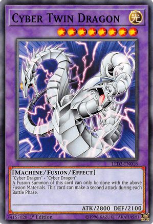 Cyber Twin Dragon (LED3-EN018) - Legendary Duelists: White Dragon Abyss 1st Edition Legendary Duelists: White Dragon Abyss Yugioh Single  Squirtle Squad Card Shop.