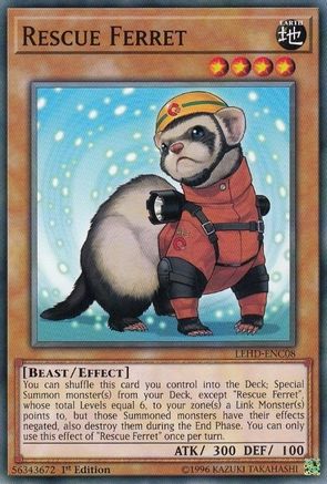 Rescue Ferret (LEHD-ENC08) - Legendary Hero Decks 1st Edition Legendary Hero Decks Yugioh Single  Squirtle Squad Card Shop.
